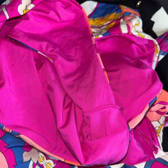 Trina Turk Pink and Blue Patterned One Piece Swimsuit - Picture 9 of 9